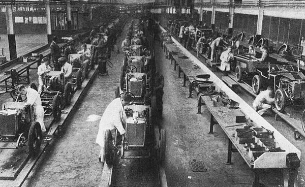 Ford-Fließband im Jahr 1908